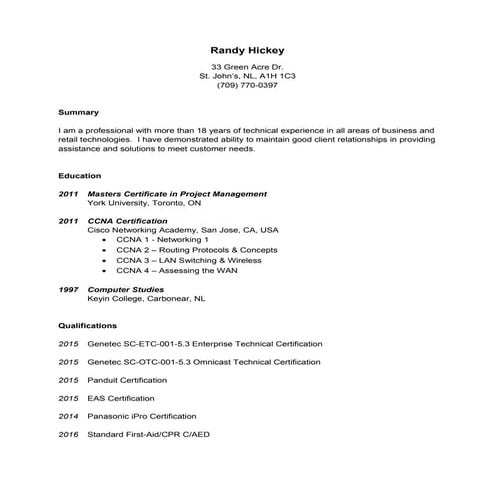 Randy Hickey - Resume 2016 (2)