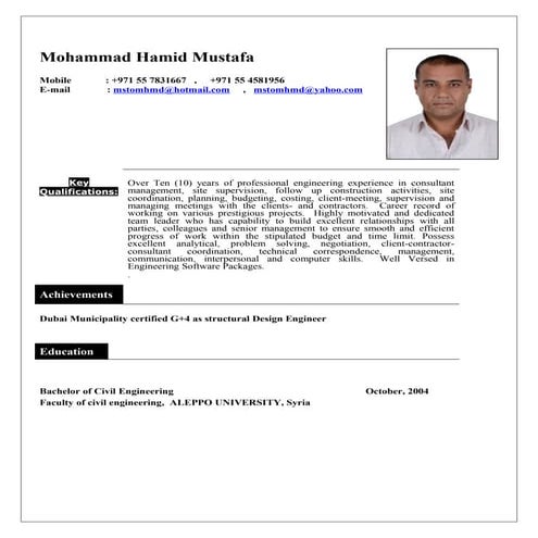MOHAMMAD HAMID MUSTAFA (Project Manager) | DOC