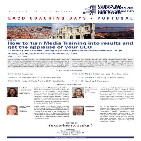 Eacd coaching days lisbon july 2013