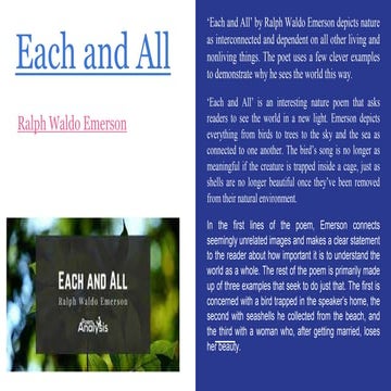 Each and All Ralph Waldo Emerson