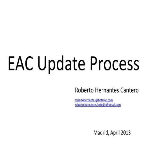 Calculating Estimate At Completion (EAC) Using 5 Different Formulas | PPTX