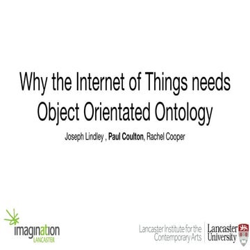 Why the Internet of Things needs Object Orientated Ontology