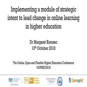 Strategic intent for change in higher education 