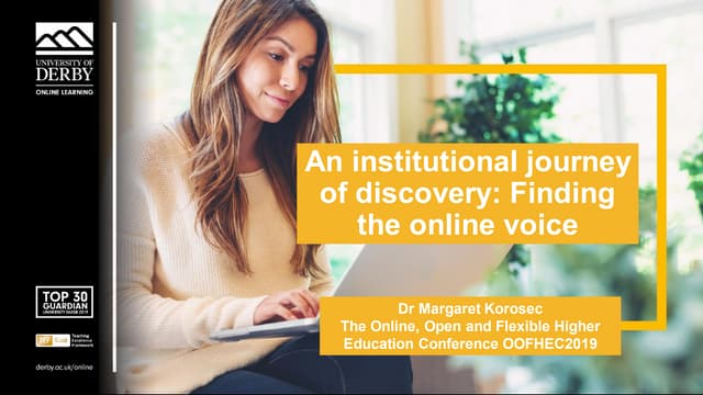 An institutional journey of discovery: Finding the online voice