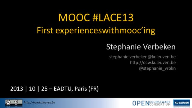 Presentation at EADTU2013