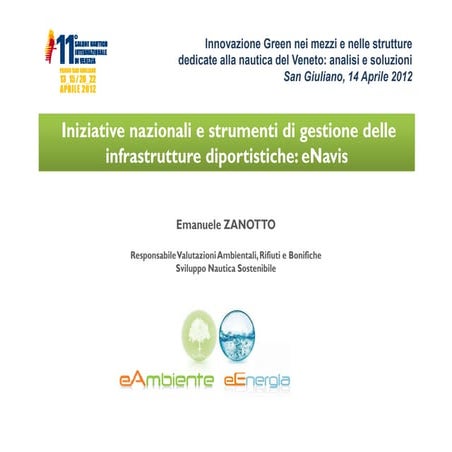 Iniziative nazionali e strumenti di gestione delle infrastrutture diportistic...