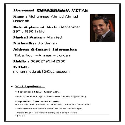 Mohammad Rababah CV new