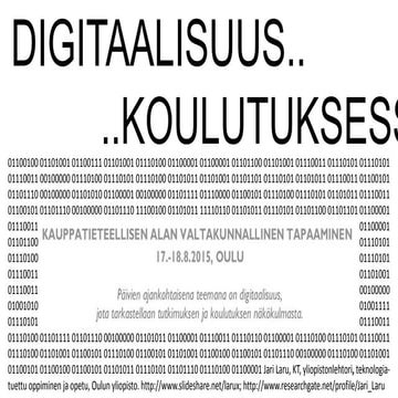 Alustus: Digitaalisuus koulutuksessa 