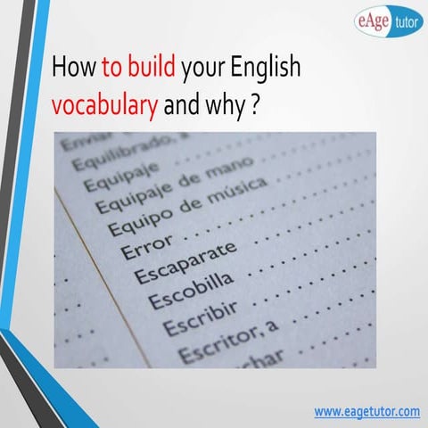 How to build your vocabulary ?