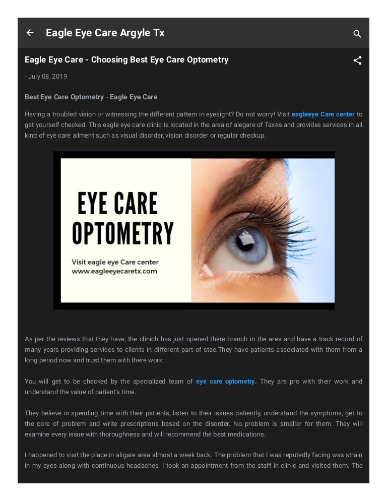Eagle eye care choosing best eye care optometry