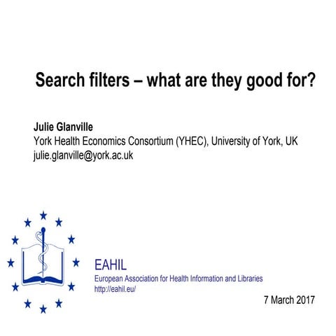 EAHIL CPD Pilot Program: Search filters - what are they good for?