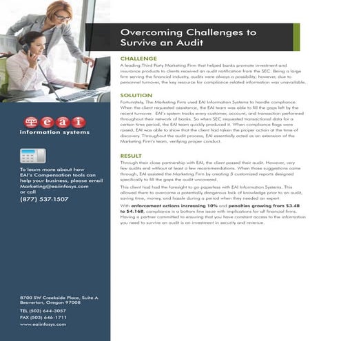 EAI Case Study | Overcoming Challenges to Survive an Audit