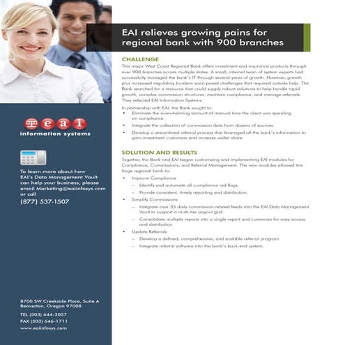 EAI Case Study | A Major Regional Bank