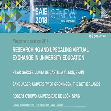 Researching and Upscaling Virtual Exchange in University Education