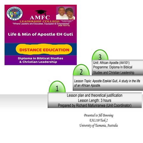 A 3 hour teaching session: A study in the life of an African Prophet | PPT