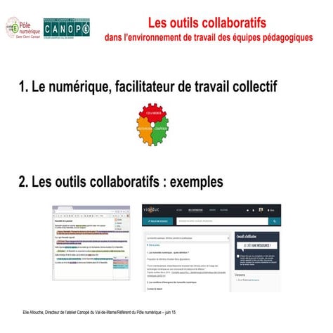 Les outils collaboratifs  dans l’environnement de travail des équipes pédagog...