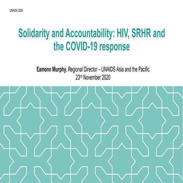 APCRSHR10 Virtual plenary presentation of Eamonn Murphy, Regional Director of...
