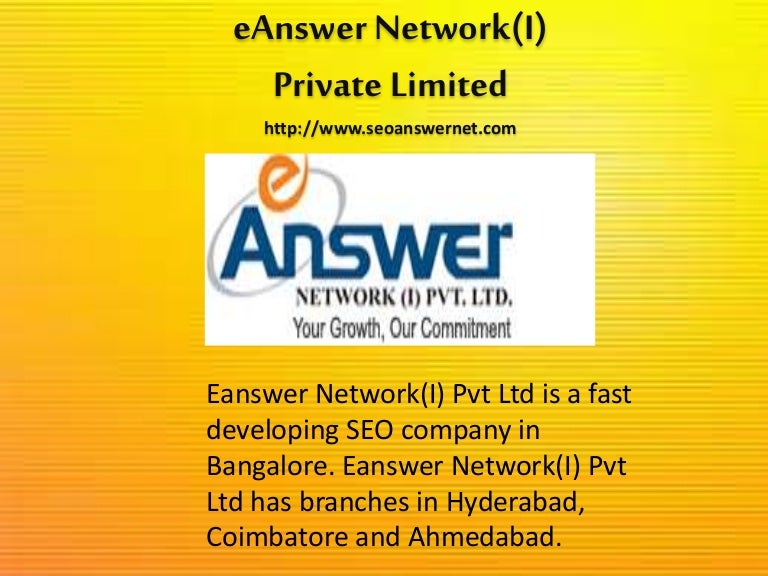 E ANSWER NETWORK INDIA PVT LTD