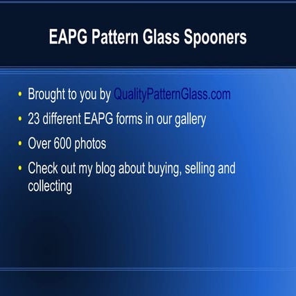 Eapg Pattern and Pressed Glass Spooners | ODP