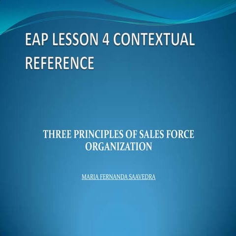 EAP LESSON 4