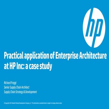 Practical application of Enterprise Architecture (abridged)