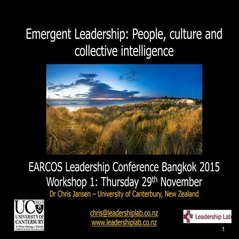 EARCOS 2015 Emergent leadership -people, culture and collective intelligence