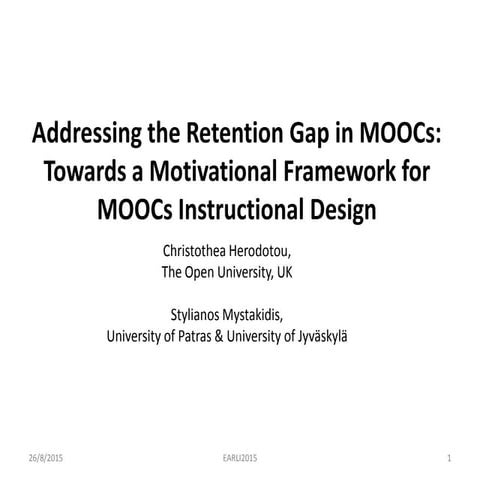 Addressing the retention gap in MOOCs