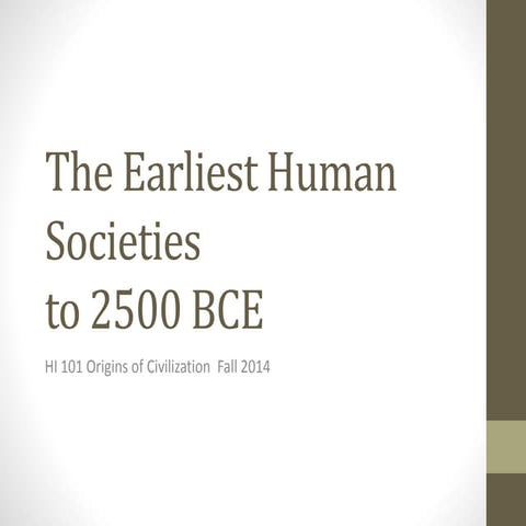 Earliest human societies
