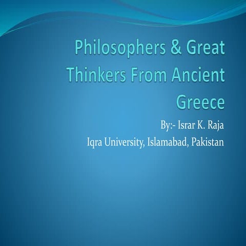 Early ancient philosophers