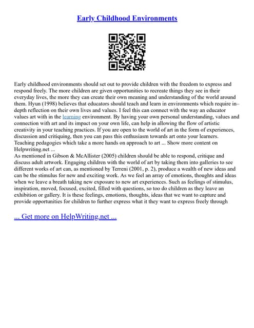 Early Childhood Environments Pdf Early Childhood Environments Pdf