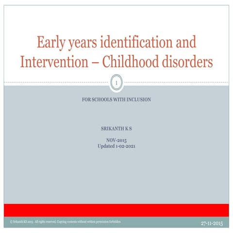 Early childhoodintervension awareness