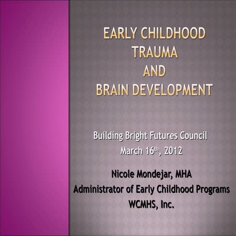Early Childhood Trauma and Brain Development