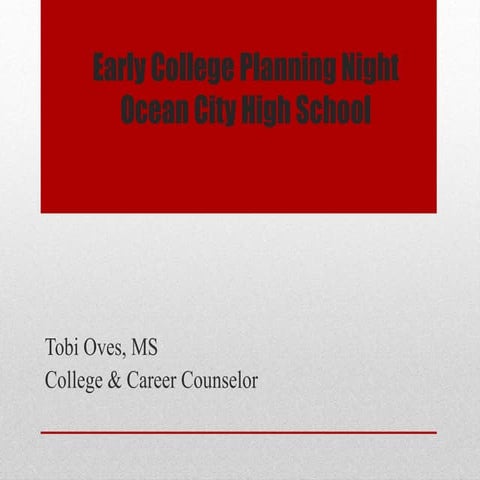 Early college planning grades 910