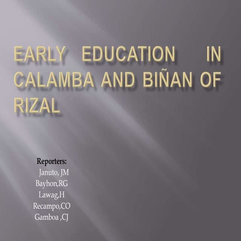Rizal's Early Education in Calamba and Binan | PDF