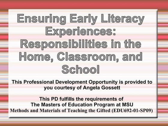 Language and literacy | PPTX | Parenting Babies and Toddlers | Parenting