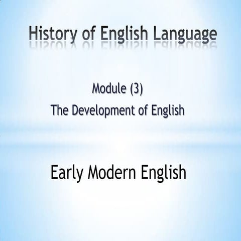 Early modern english