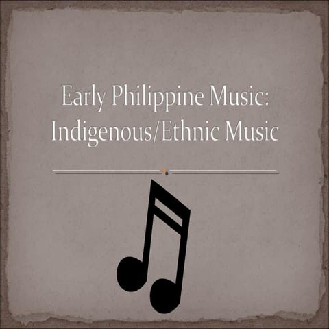 Early philippine music