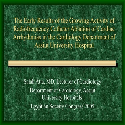 Early results of RF ablation in assiut university