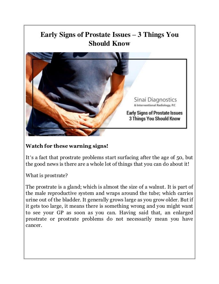 Early Signs of Prostate Issues 3 Things You Should Know