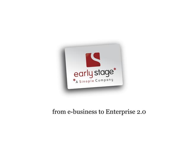 Earlystage Enterprise 2.0 Service Offering 2009