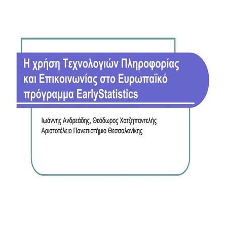 Early statistics moodle