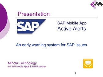 Early-warning Alerts on SAP issues 