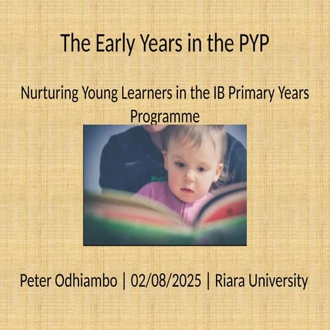 Nurturing Young Learners: Early Years in the IB Primary Years Programme ...