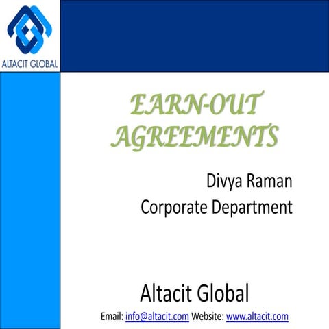 Earn out agreements | PPTX