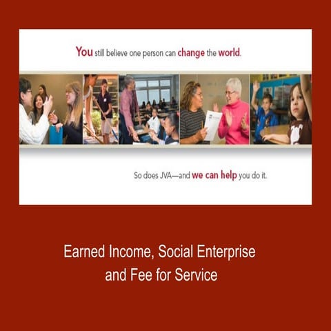 Earned Income, Social Enterprise and Fee for Service