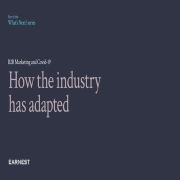 B2B marketing and Covid19: How the industry has adapted