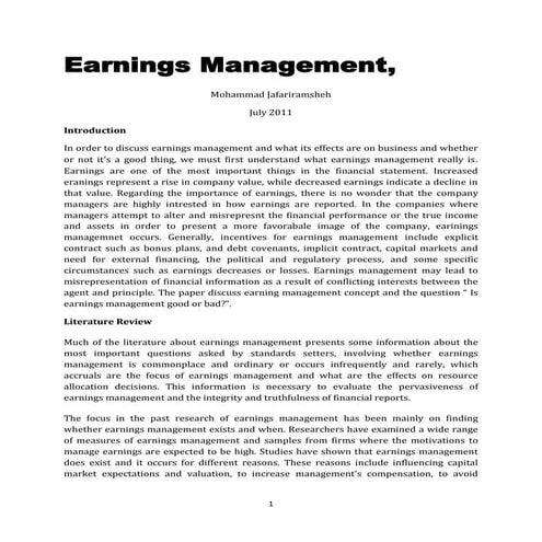 Earnings management