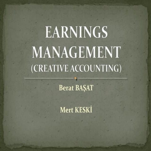 Earnings management   berat başat