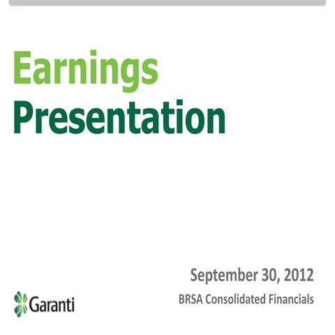  Garanti Bankası Earnings Presentation-BRSA Consolidated Financials  Septembe...
