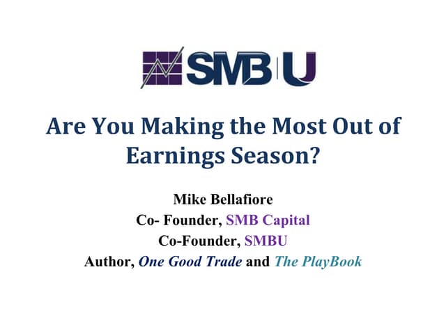 Earnings season webinar